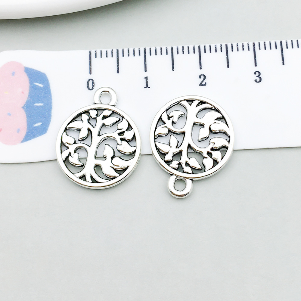 14:ancient silver round tree of life 15*19mm-