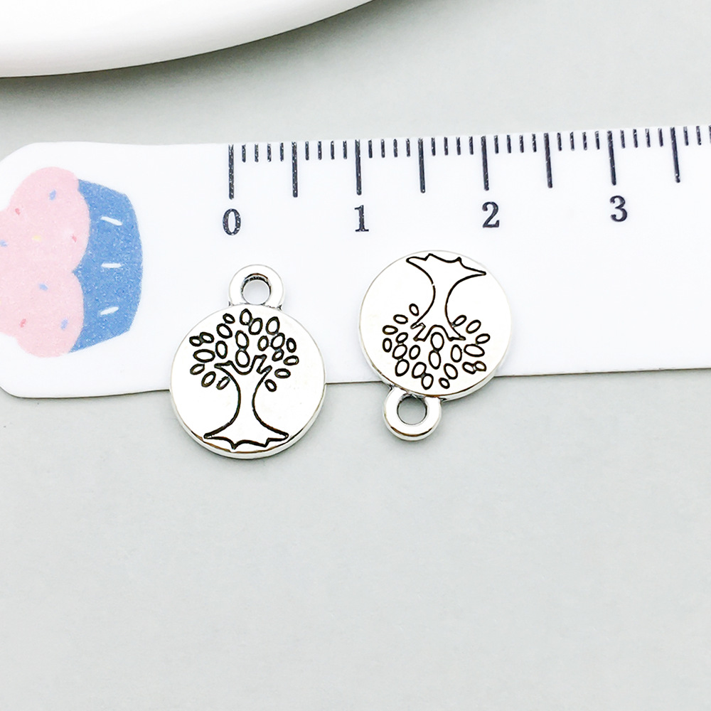 15:1 ancient silver round tree of life 12*16mm-