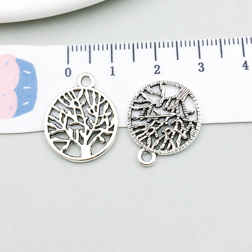 16:1 ancient silver round tree of life 16*20mm-