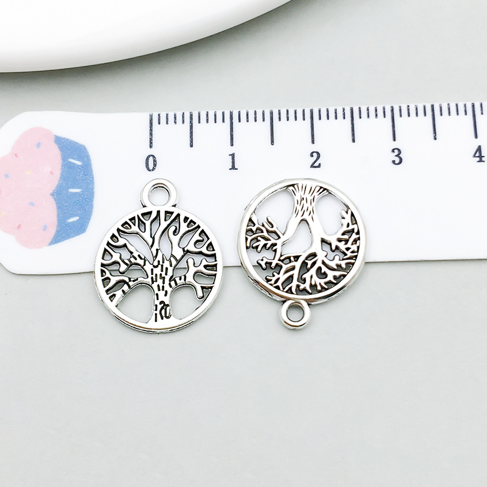 21:silver round tree of life 15*19mm-