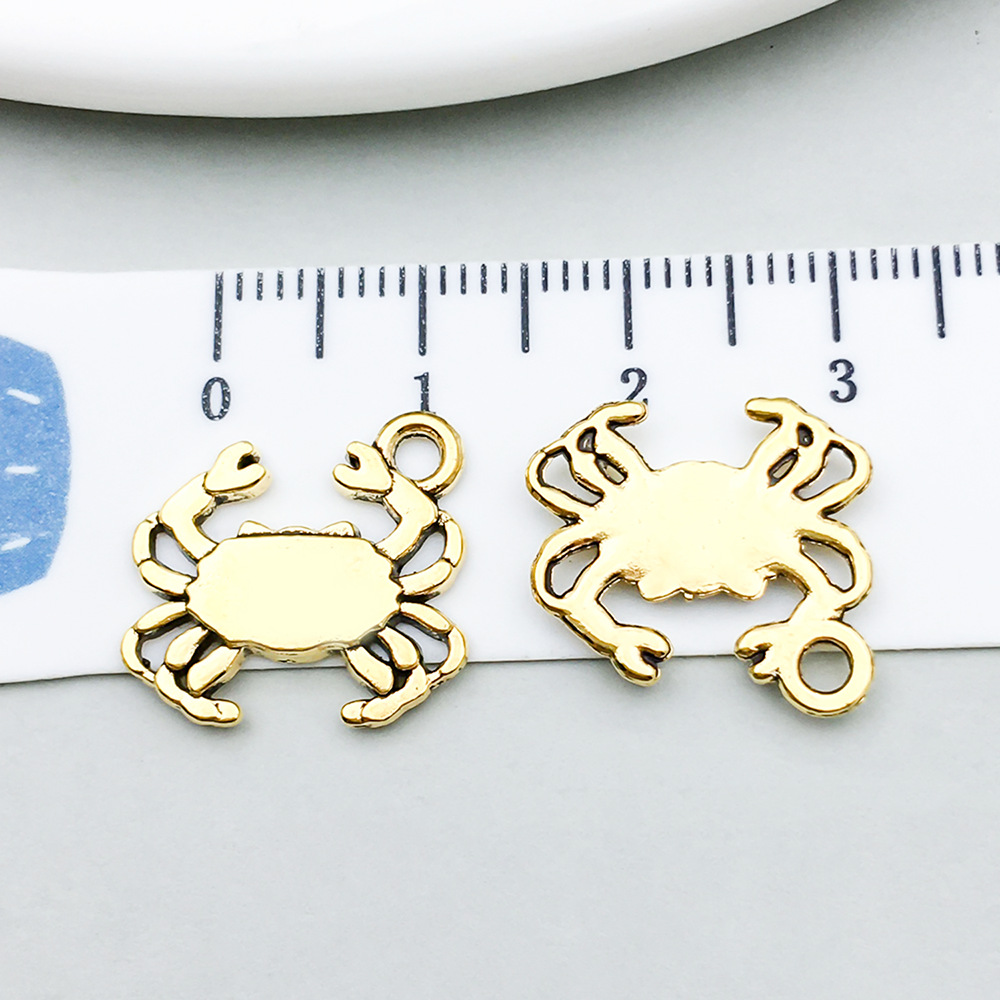 19:1 ancient gold crab 15*16mm--20743