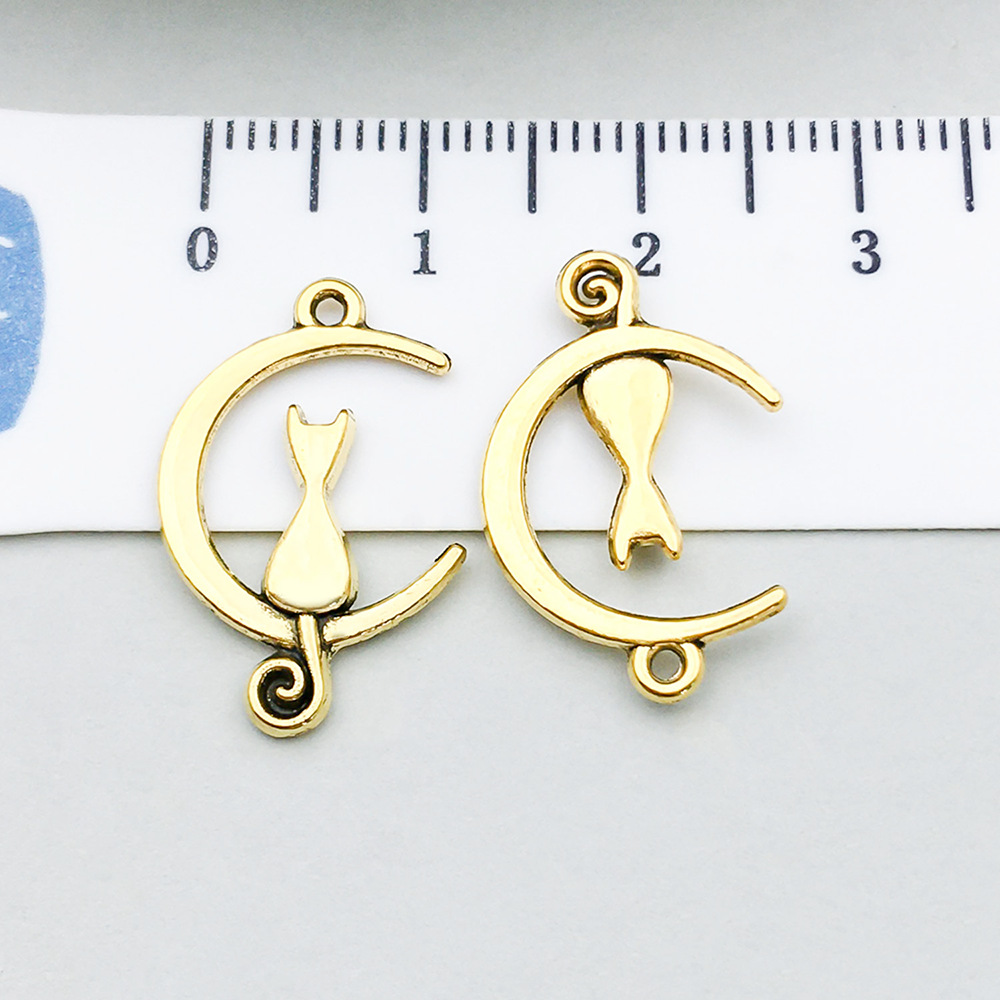 3:1 ancient gold moon cat 21*13mm-0.8g-20586