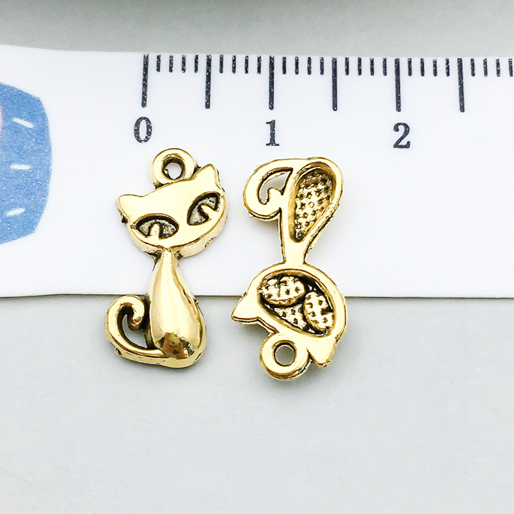 5:1 ancient gold cat 17*10mm-0.7g-20588