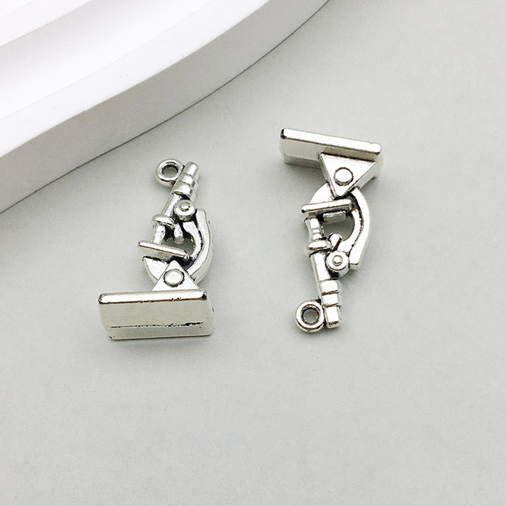 3:1 ancient silver medical science microscope 11*22mm-2.5g-10431