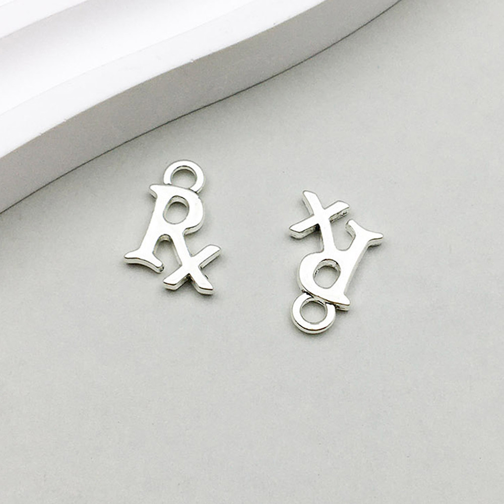 6:1 ancient silver medical RX letter 11*16mm-0.7g-10434