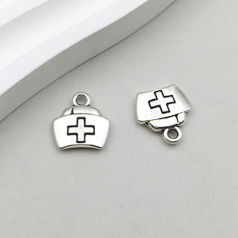 12:1 ancient silver medical nurse hat 12*16mm-1.3g-10440