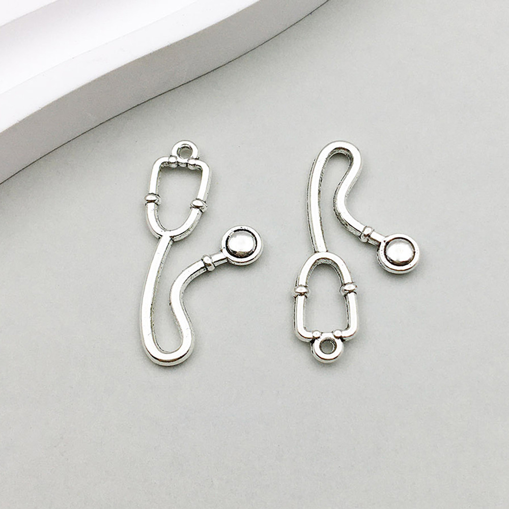 16:1 ancient silver medical earpiece 14*28mm-1.1g-10604