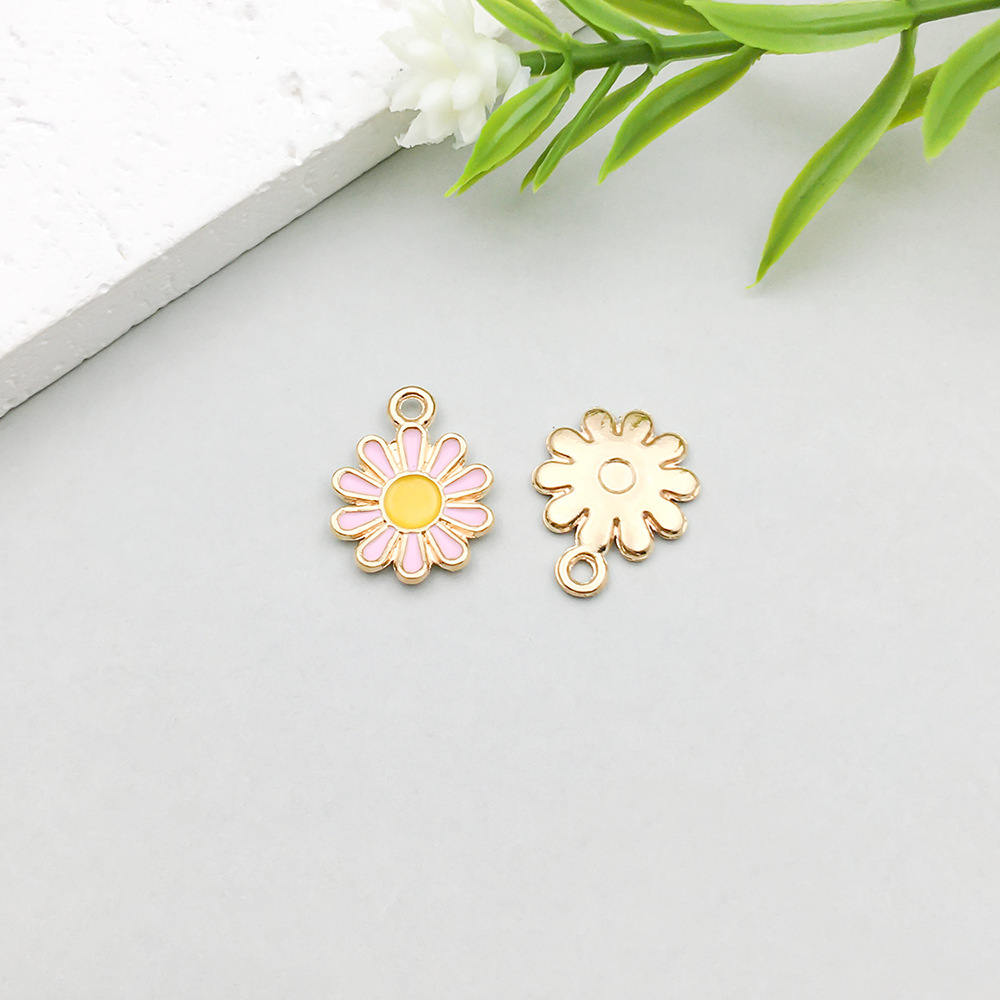 3:1 pink oil dripping daisy 12*15mm-0.5g-11072