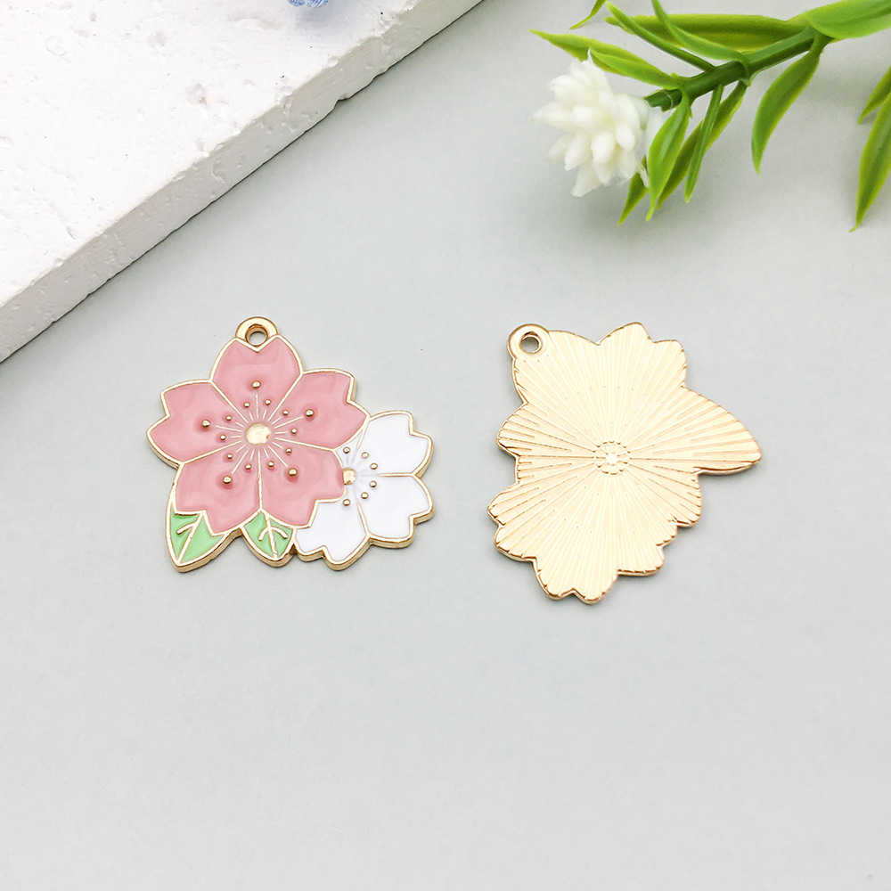 10:1 pink oil dripping cherry blossom 25*25mm-2.6g-14763