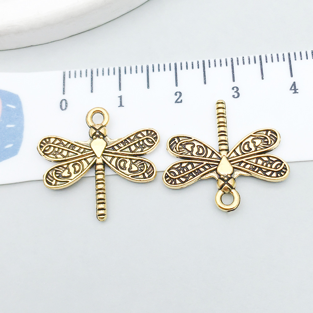 15:1 ancient gold dragonfly 21*19mm-1.2g-20175