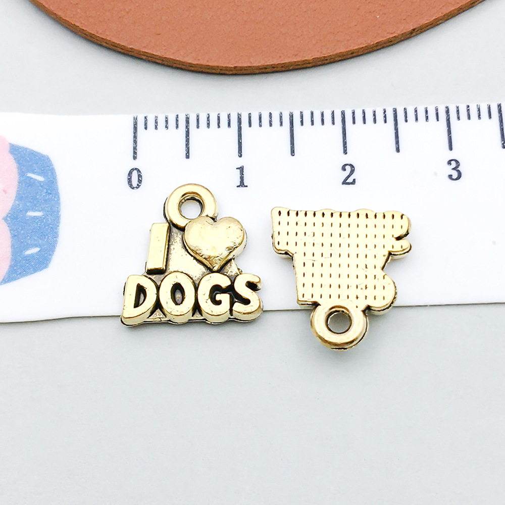 5:1 ancient gold letter 13*13mm-1.3g-20555