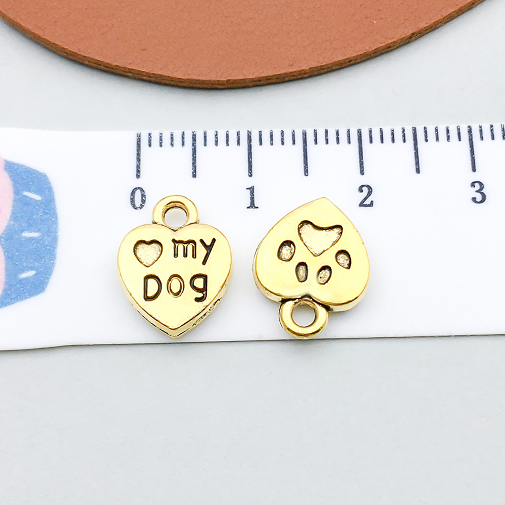 10:1 ancient gold heart-shaped letter 13*10mm-1.3g-20560