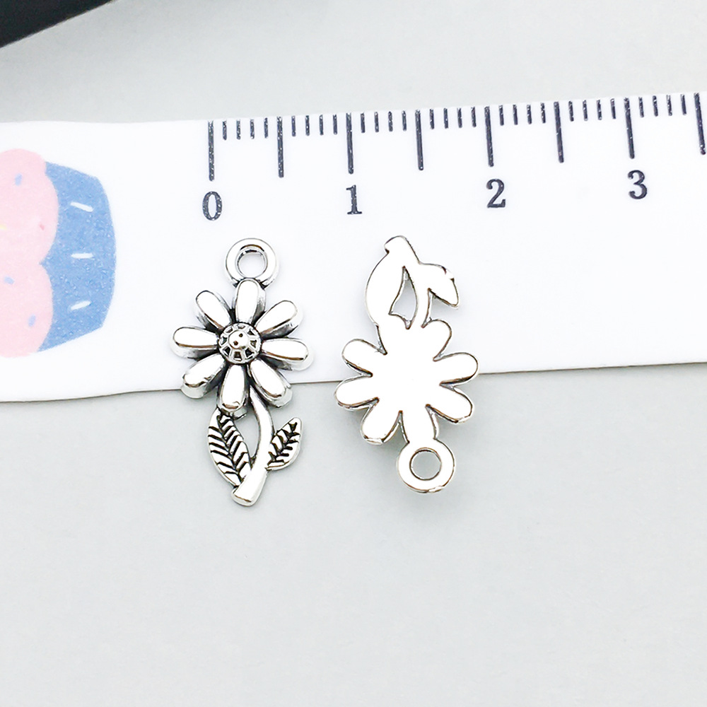 18:1 ancient silver flower 9*19mm-0.7g-15761