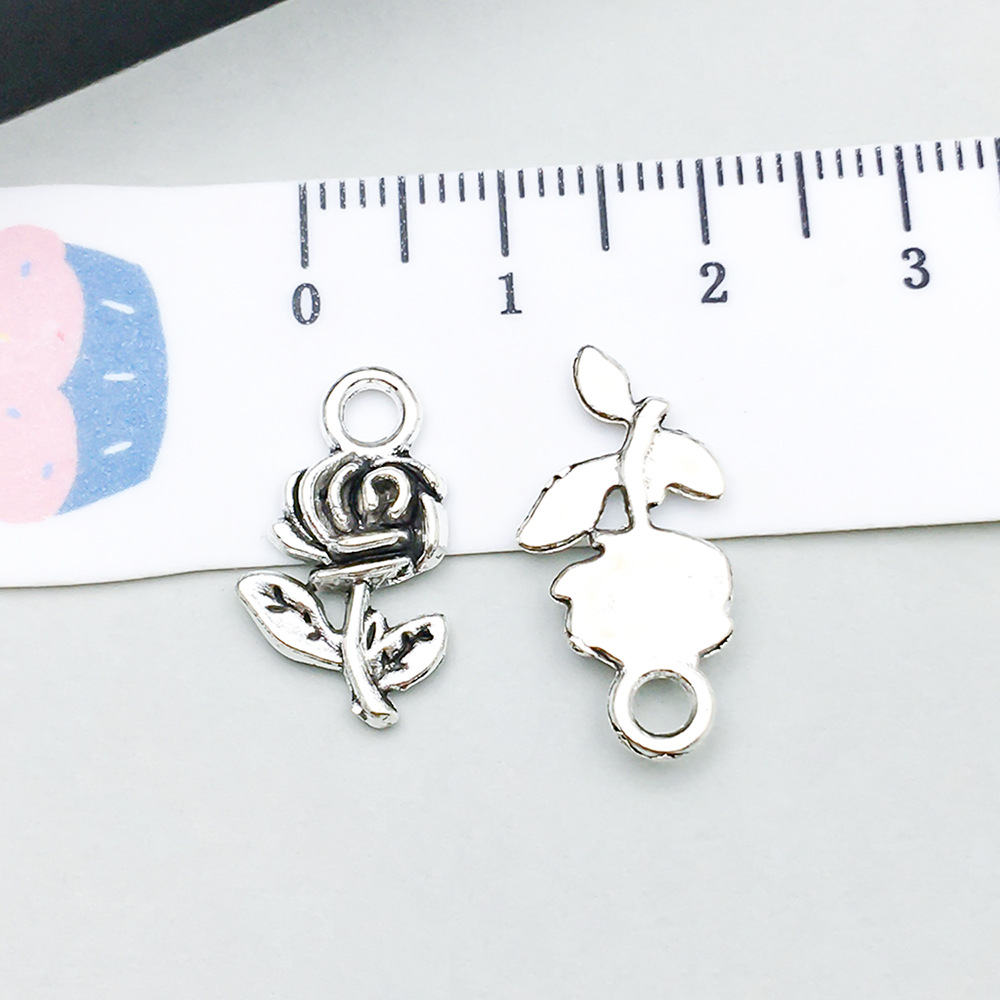 19:1 ancient silver rose 10*21mm-0.7g-15770