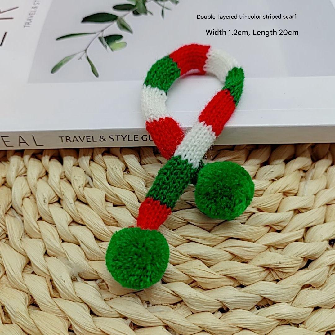 Double tricolor scarf green ball 1.2*20