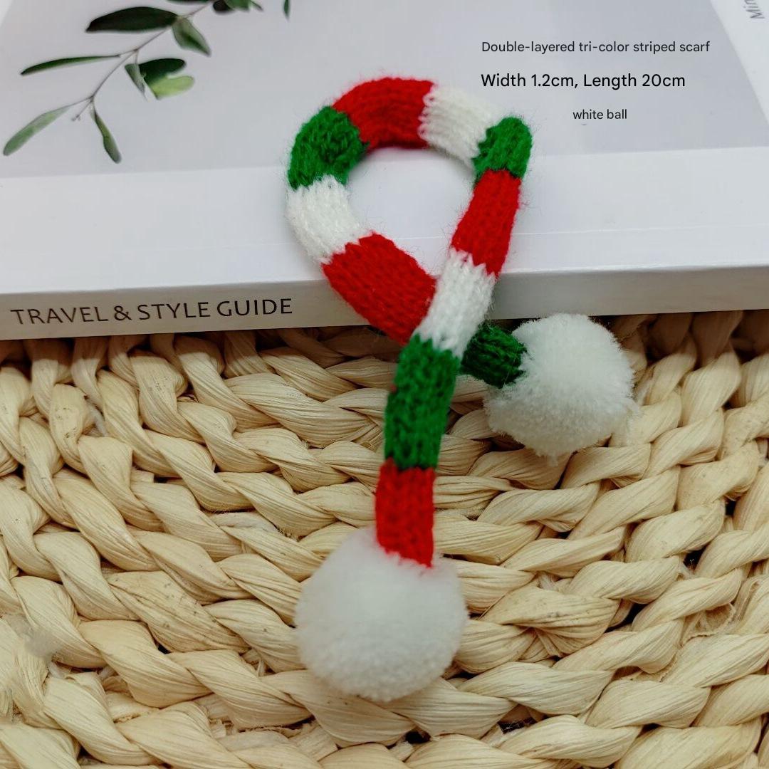 Double layer three color scarf white ball 1.2*20