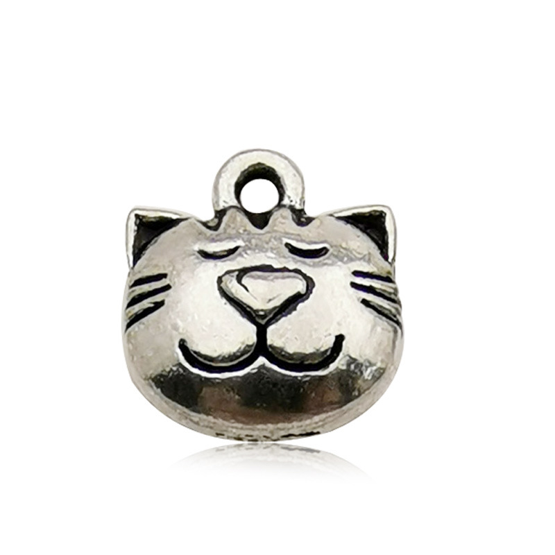 2:1 ancient silver cat 13x14mm-17379/1g