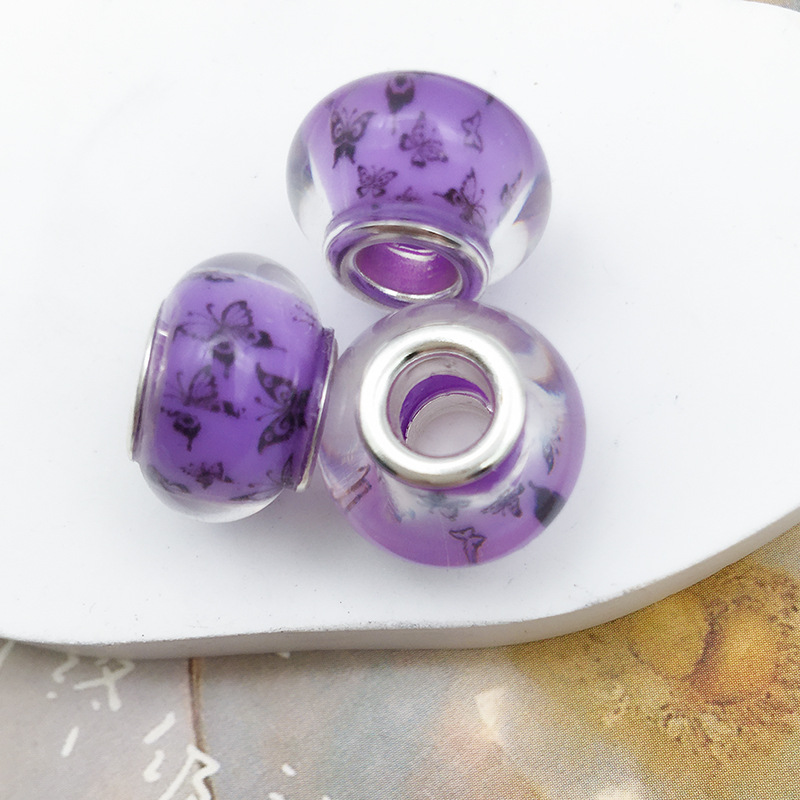 10:1 15377-purple butterfly beads 9*14 holes 5mm