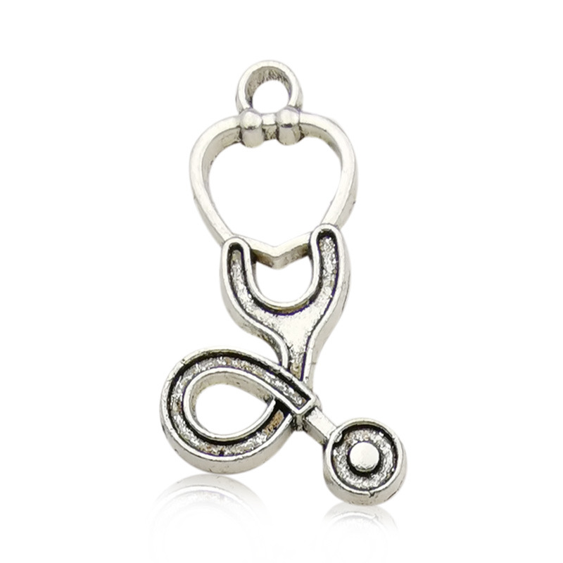 10:1 ancient silver medical stethoscope 15 × 20mm-10437/1.1g