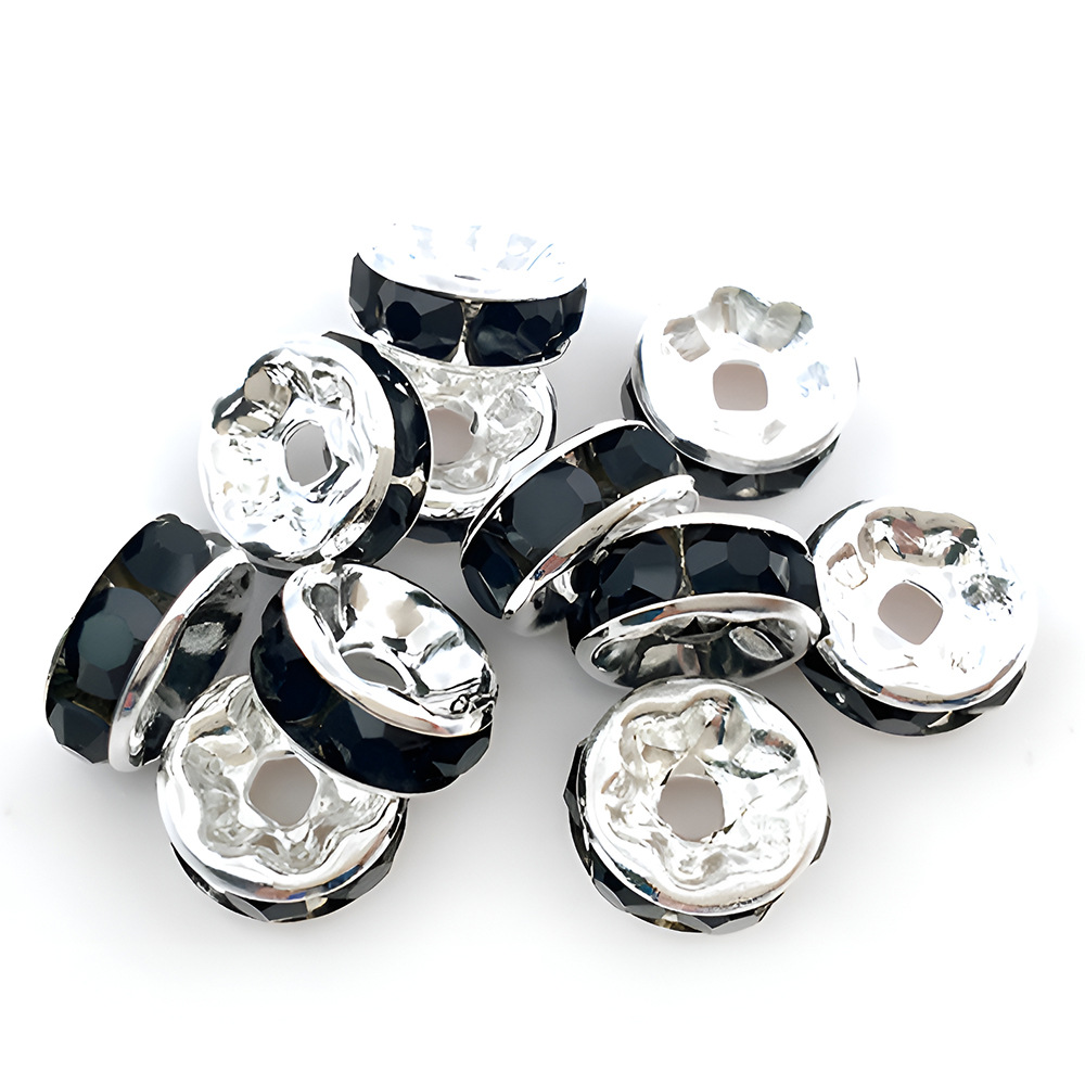 3:1 black iron round dot drill spacer bead 8mm-14642-0.16g