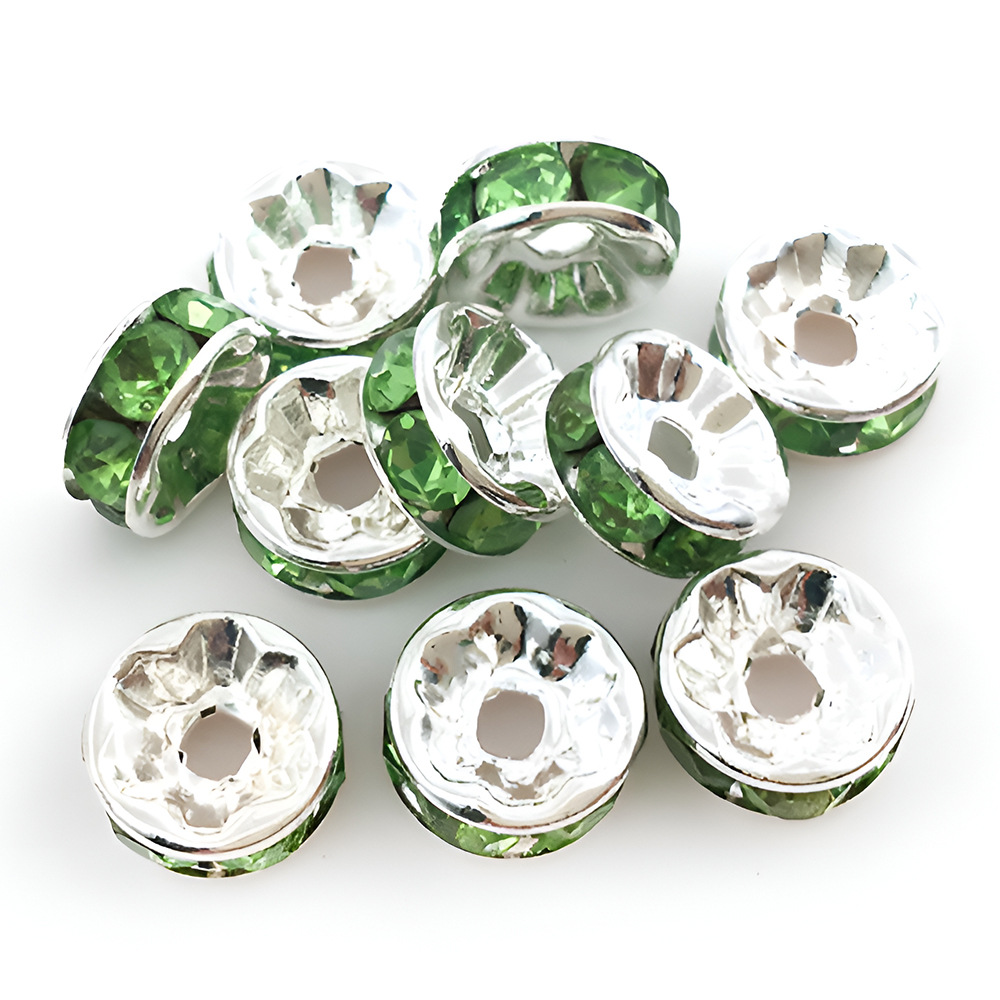 7:1 green iron round spot drill spacer bead 8mm-14646-0.25g