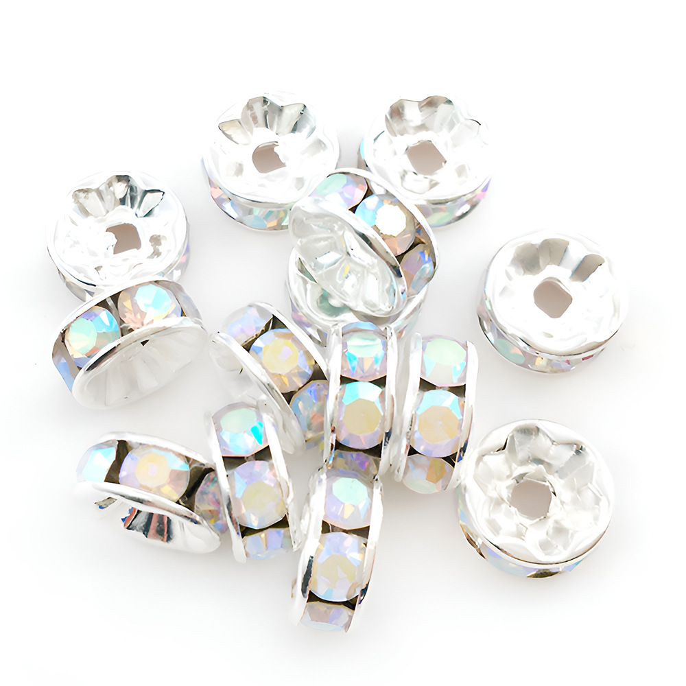 9:1 colorful iron round dot drill spacer beads 8mm-14648-0.2g