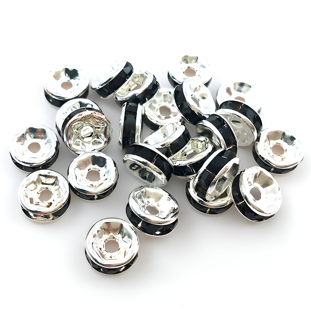 16:1 black iron round spot drill spacer bead 6mm-14655-0.12g