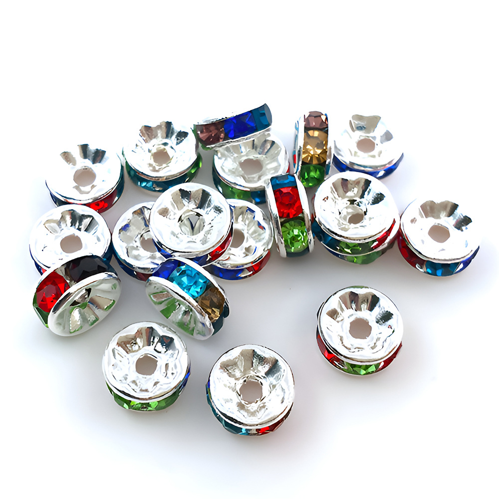 17:1 colored iron round dot drill spacer beads 6mm-14656-0.12g