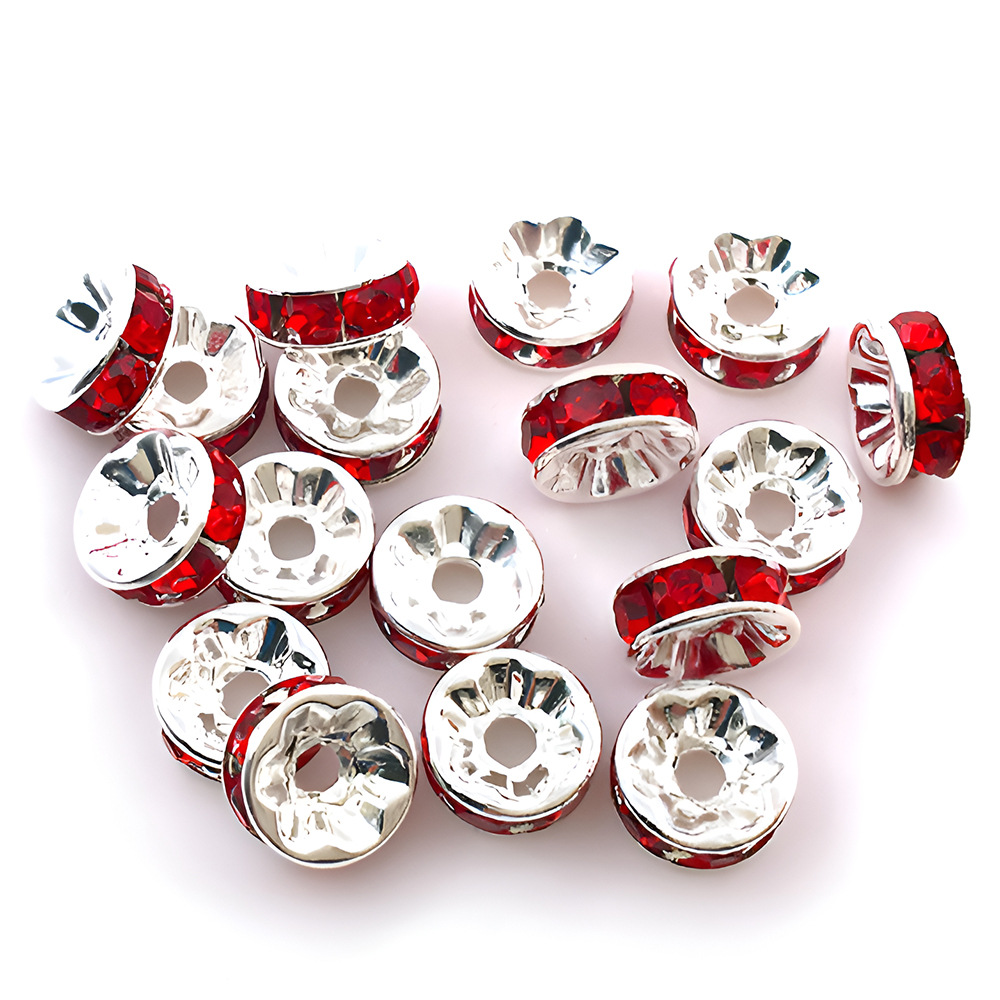 19:1 red iron round dot drill spacer bead 6mm-14658-0.12g