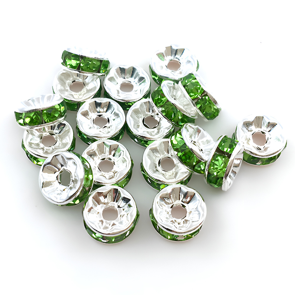 24:1 green iron round spot drill spacer bead 6mm-14663-0.12g