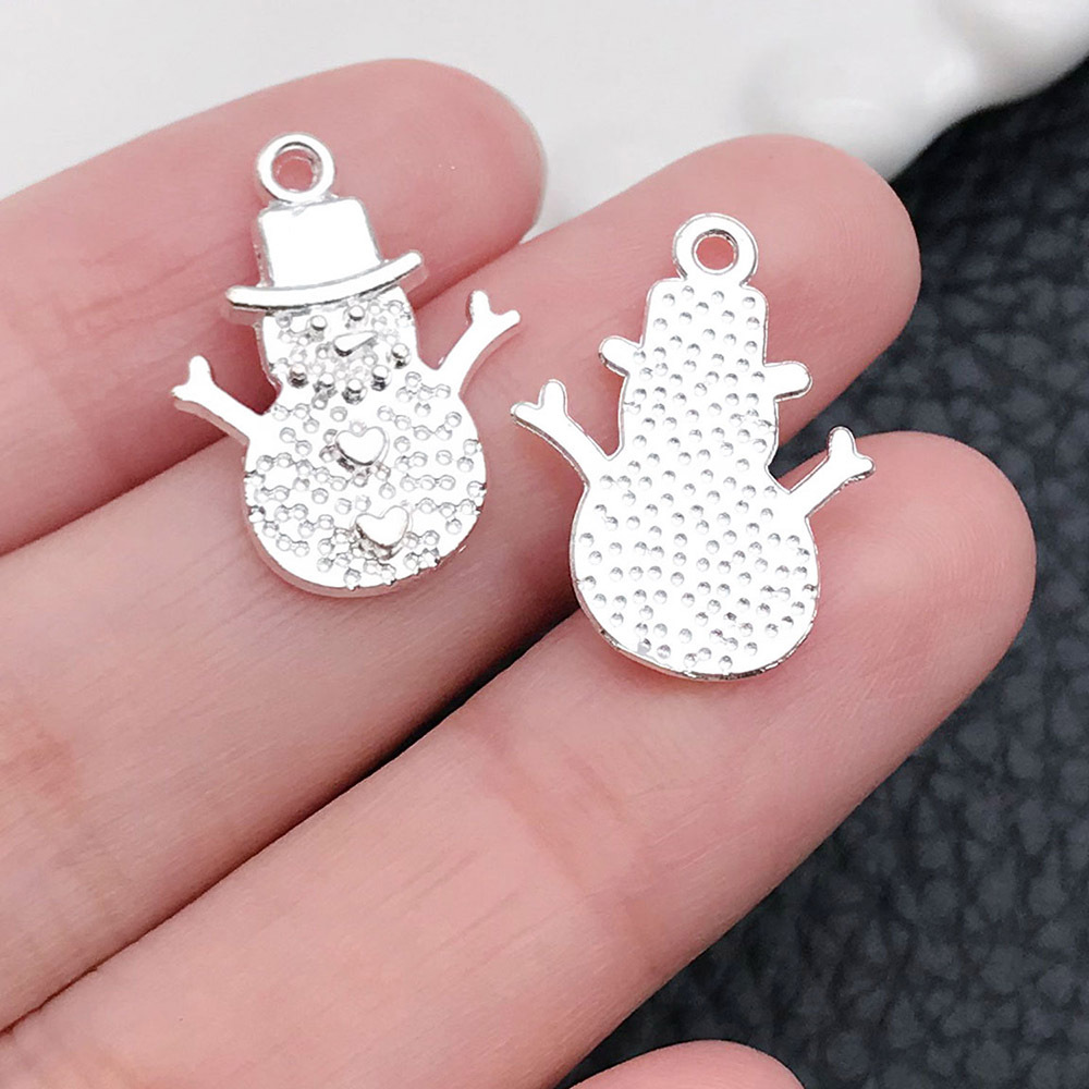 4:1 Bright Silver Christmas Snowman 15x20mm-20022-0.9g