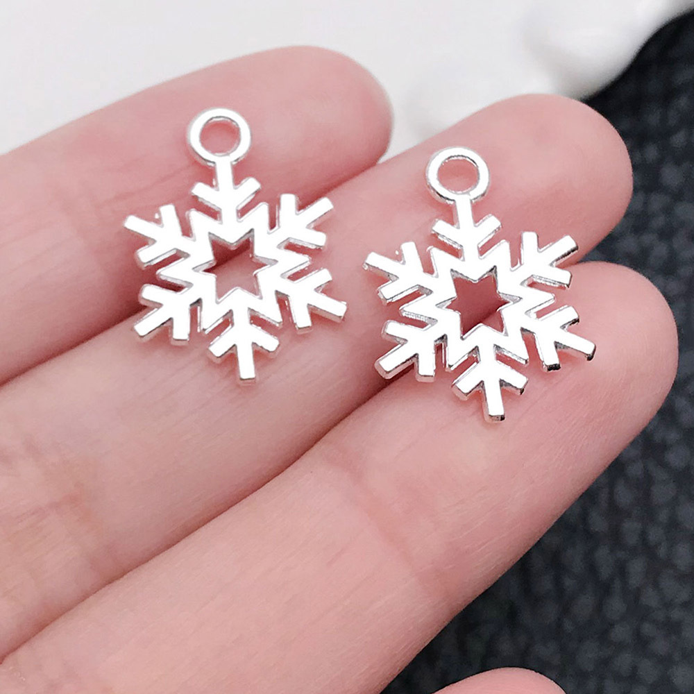 7:1 bright silver Christmas snowflake 13.5x 19mm-20025-0.7g