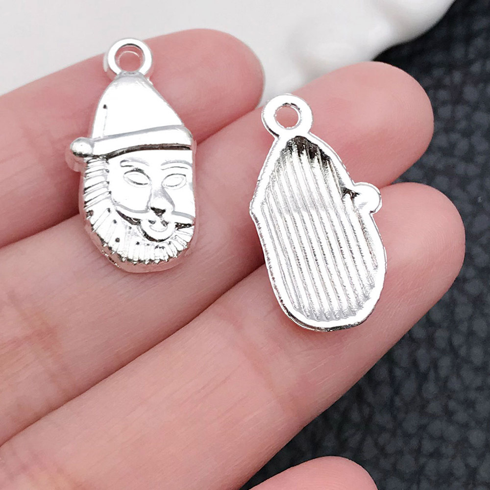 9:1 Bright Silver Santa Claus Head 12x23mm-20027-1.3g