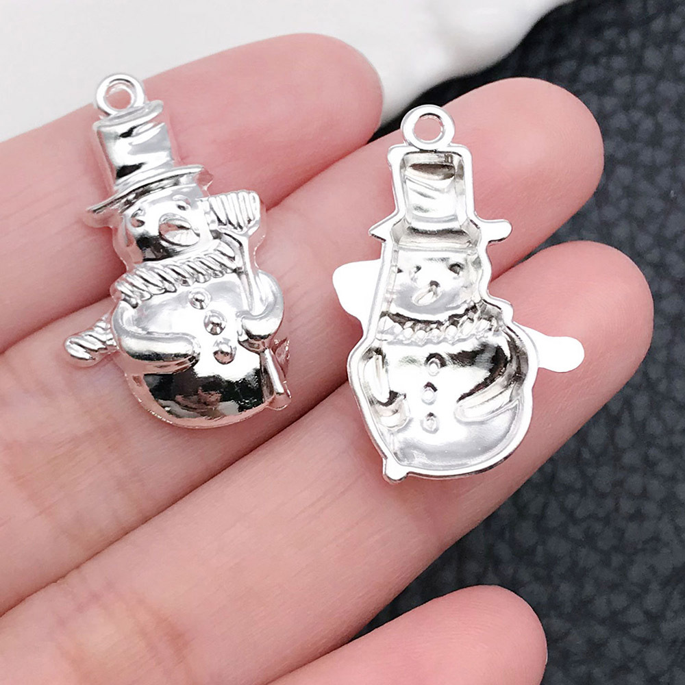 16:1 Bright Silver Christmas Snowman 17x27mm-20034-1.5g
