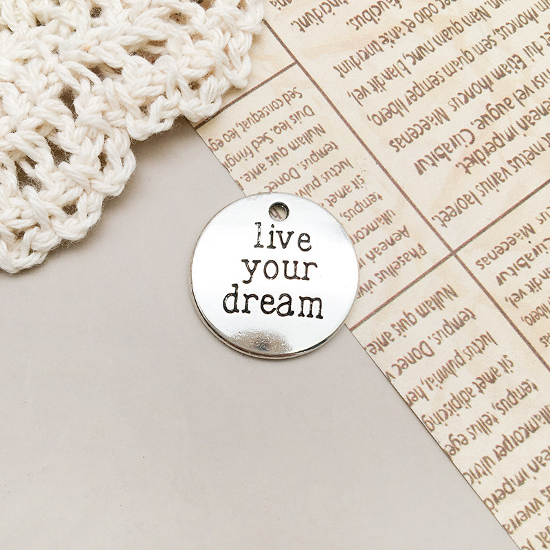 2:1 letter live your dream19x19mm-2491/2.8g