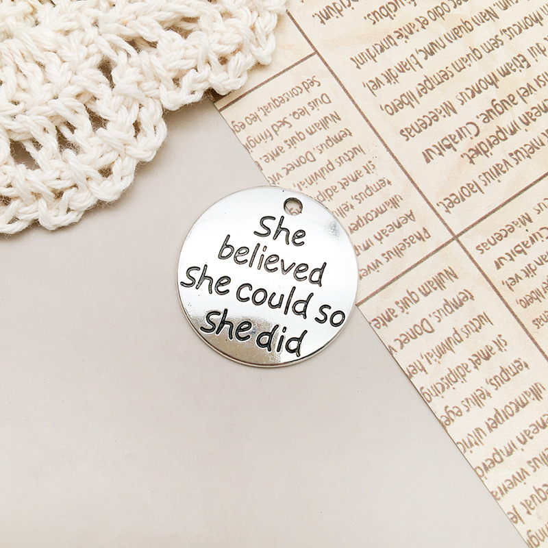 10:1 shebelievedshecouldsohe did letters 22x22mm-9249/2.5g