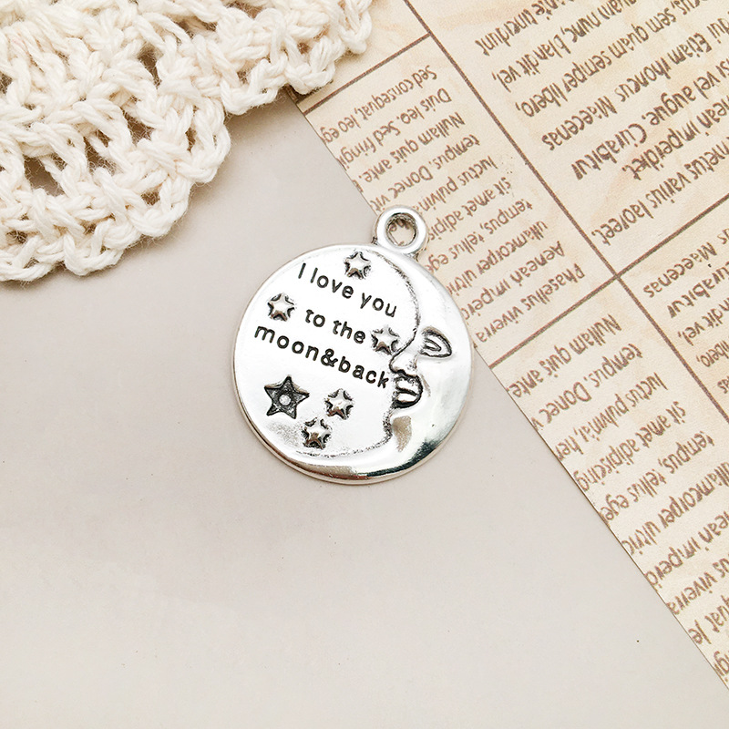 12:1 ancient silver moon I love you22x27mm-10896/3.8g