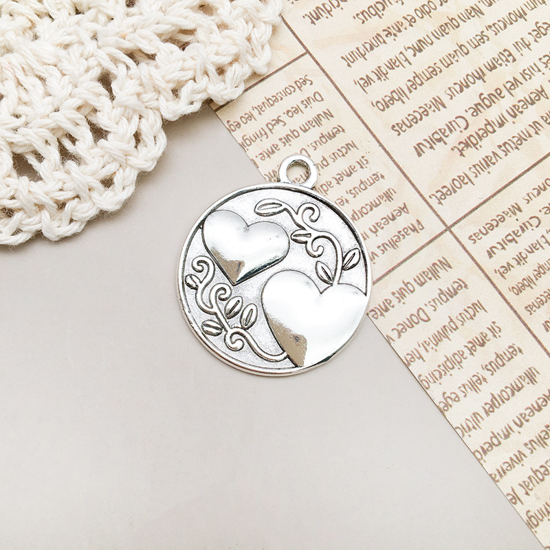 20:1 ancient silver letter a sister heart 24x28mm-10914/3.7g