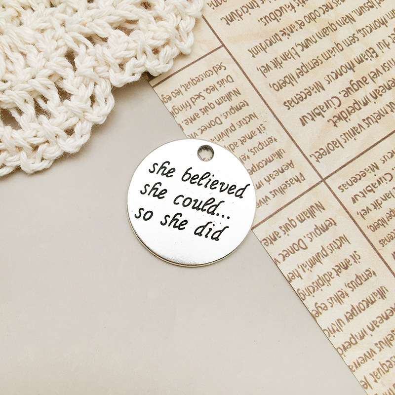 22:1 ancient silver letter she believed21x22mm-10916/3g