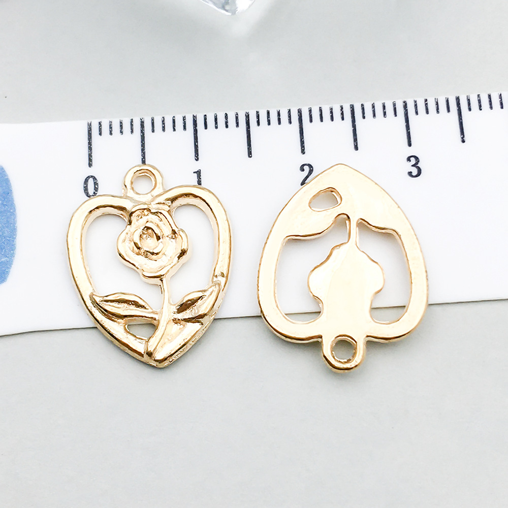 17:1 kc gold heart-shaped rose 19*15mm-1.3g-20513