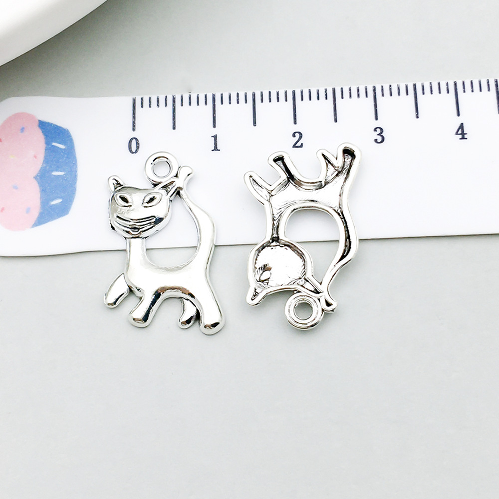 13:1 ancient silver cat 15*22mm-1.2g-10870