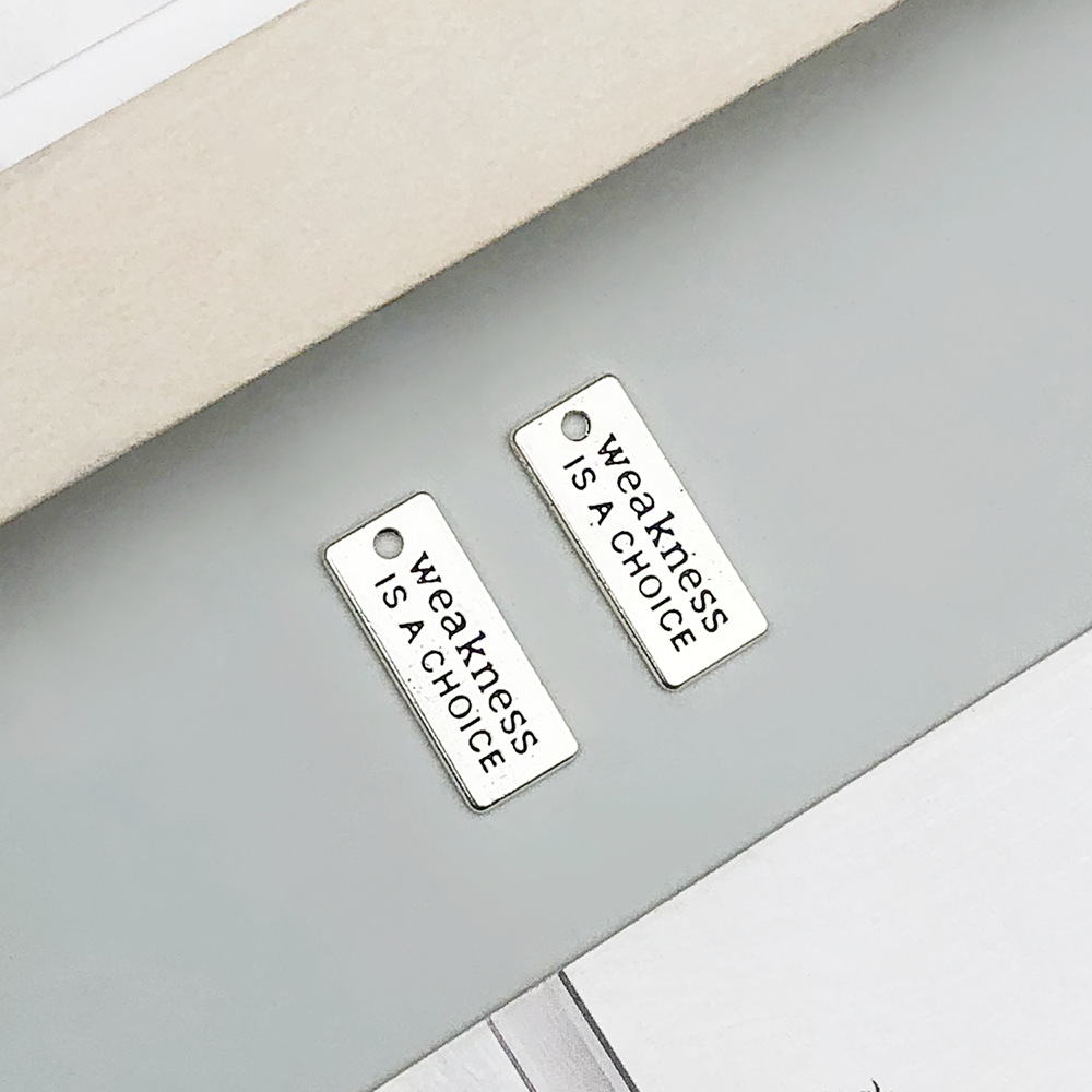 11:1 ancient silver weaknessisachoice letter card 10*27mm-1.5g-9834