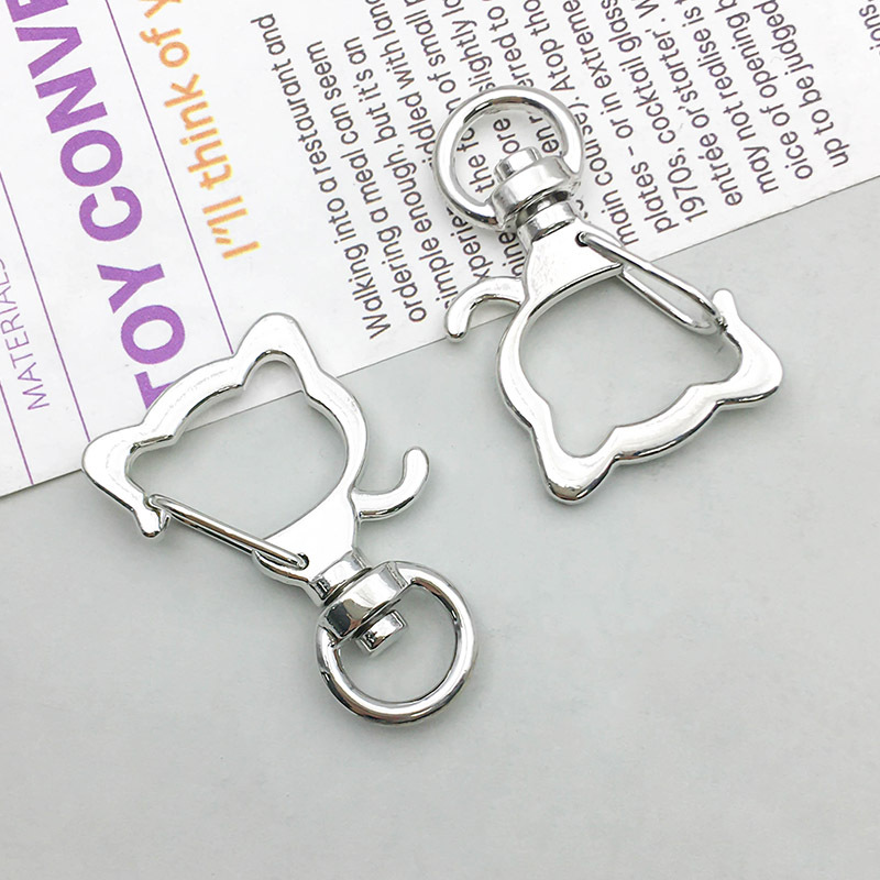 6:1 white k cat head keychain dog buckle 21*34mm-4.2g-12828