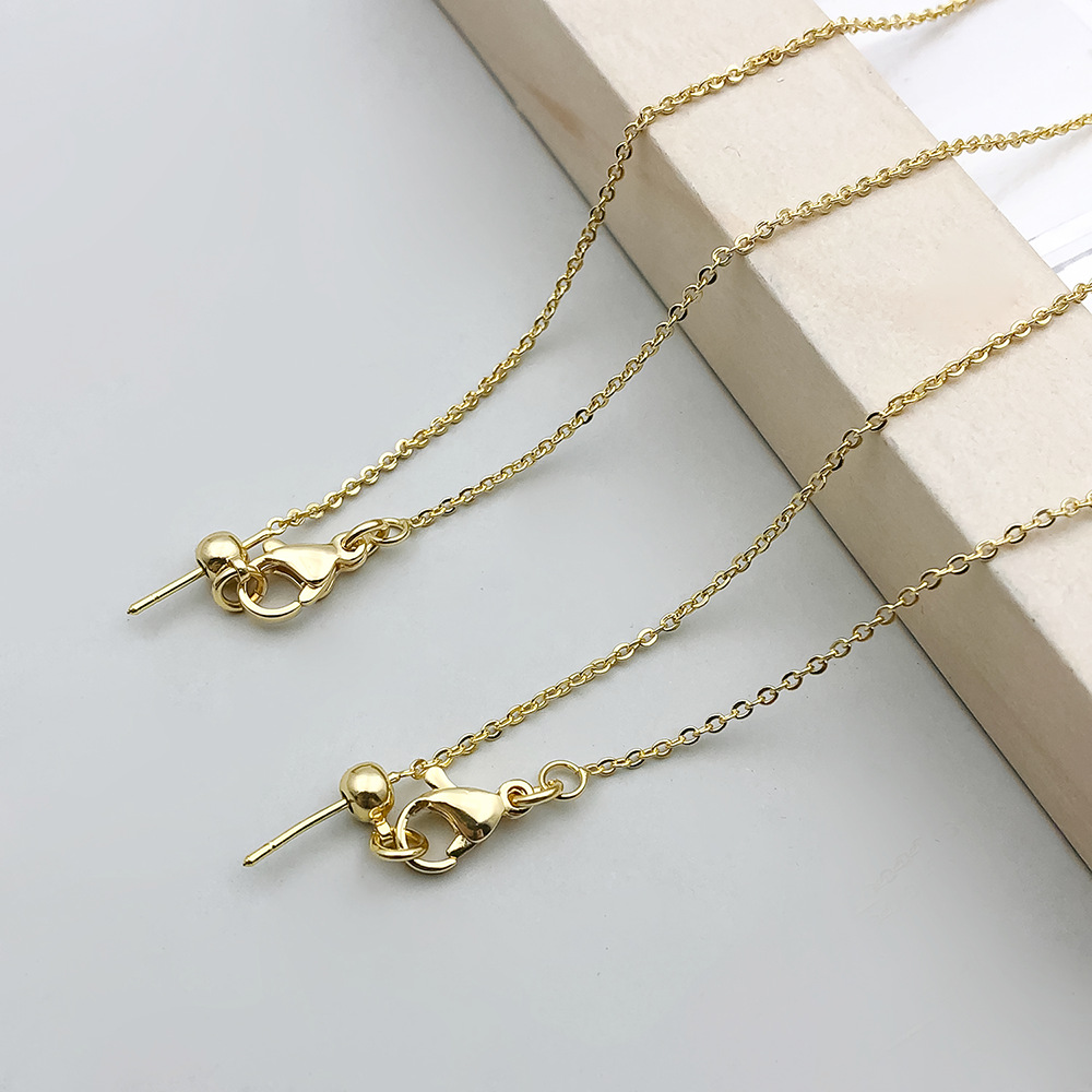 1:1 14k gold universal flat O necklace 46cm-2g-16955