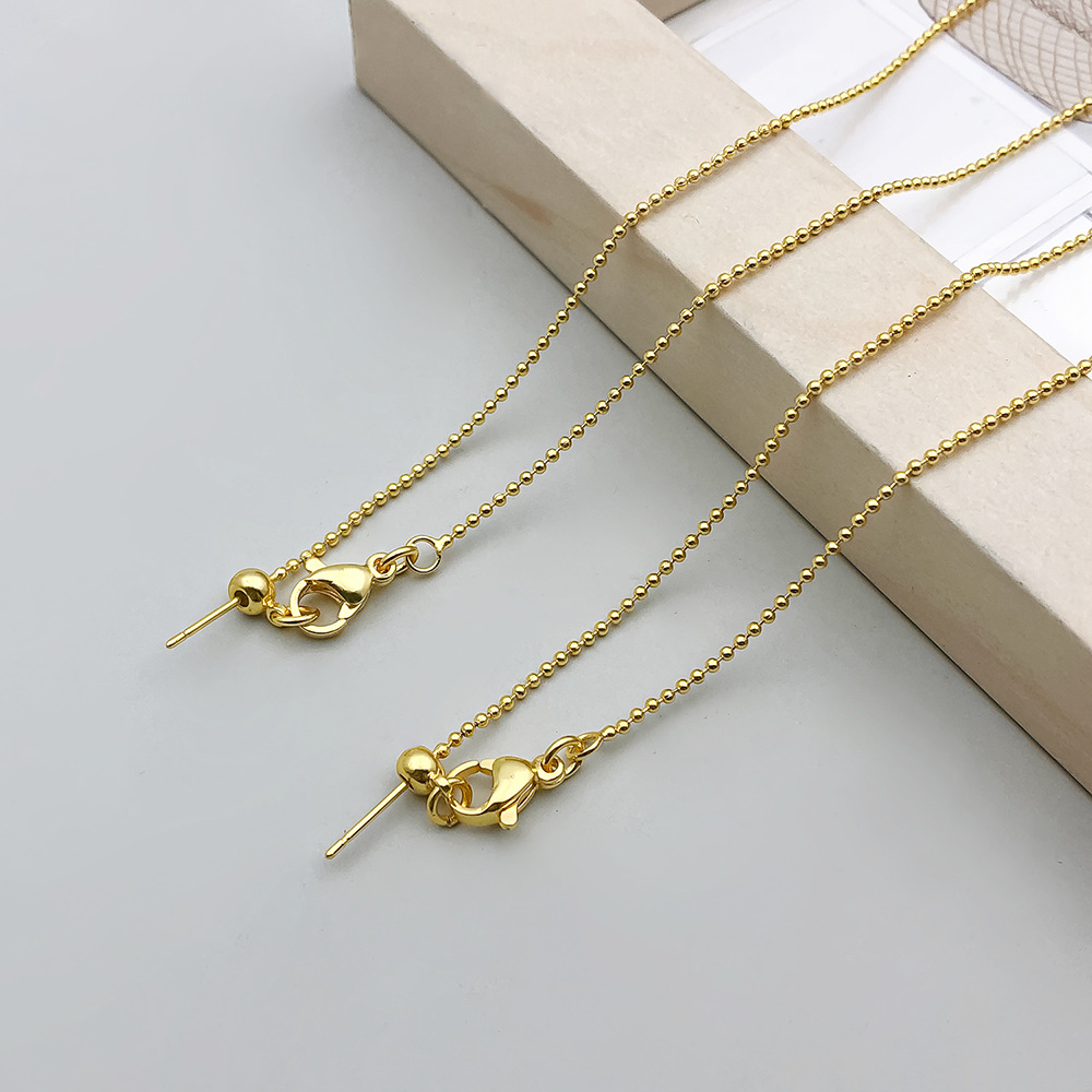 4:1 KC gold copper plated glass bead round bead universal chain 46cm-2g-18810