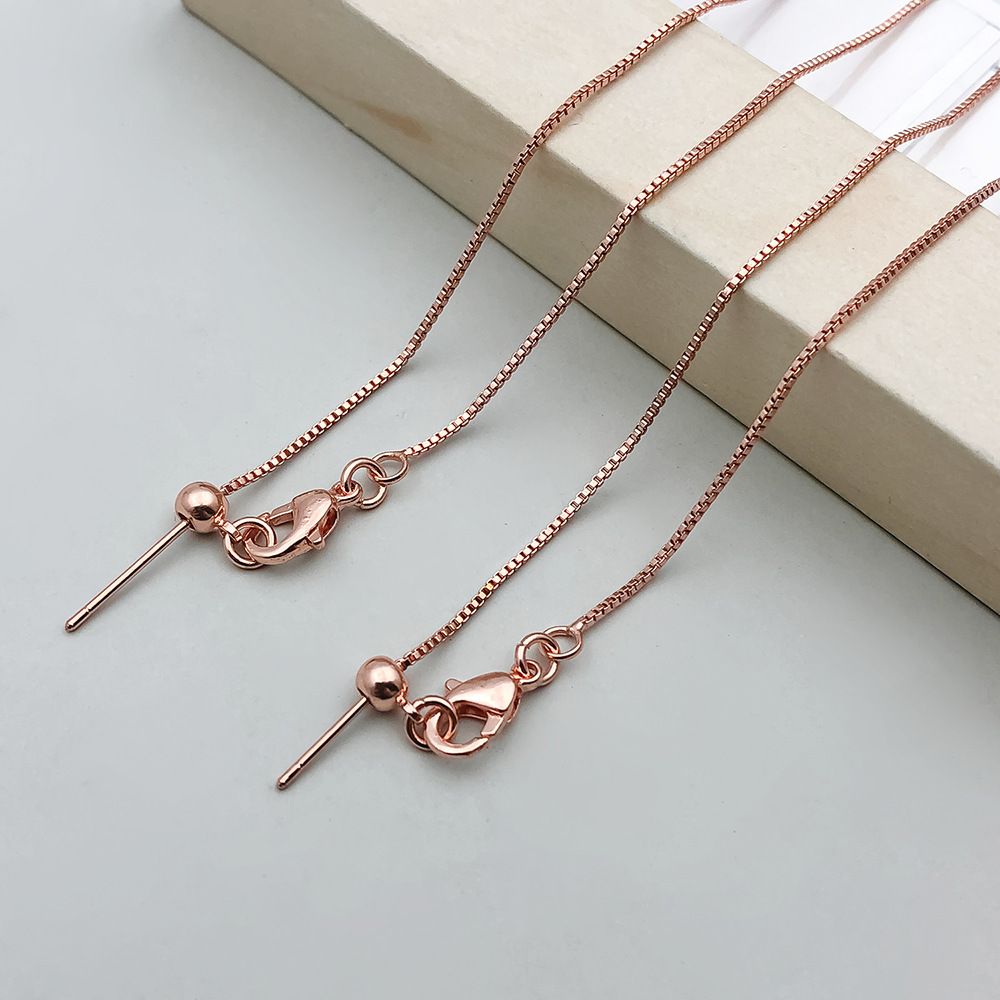 7:1 rose gold copper plated box universal chain 46cm-2g-18813