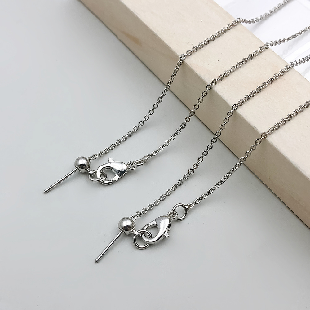 9:1 white K copper plated O-shaped universal chain 46cm-2g-18816