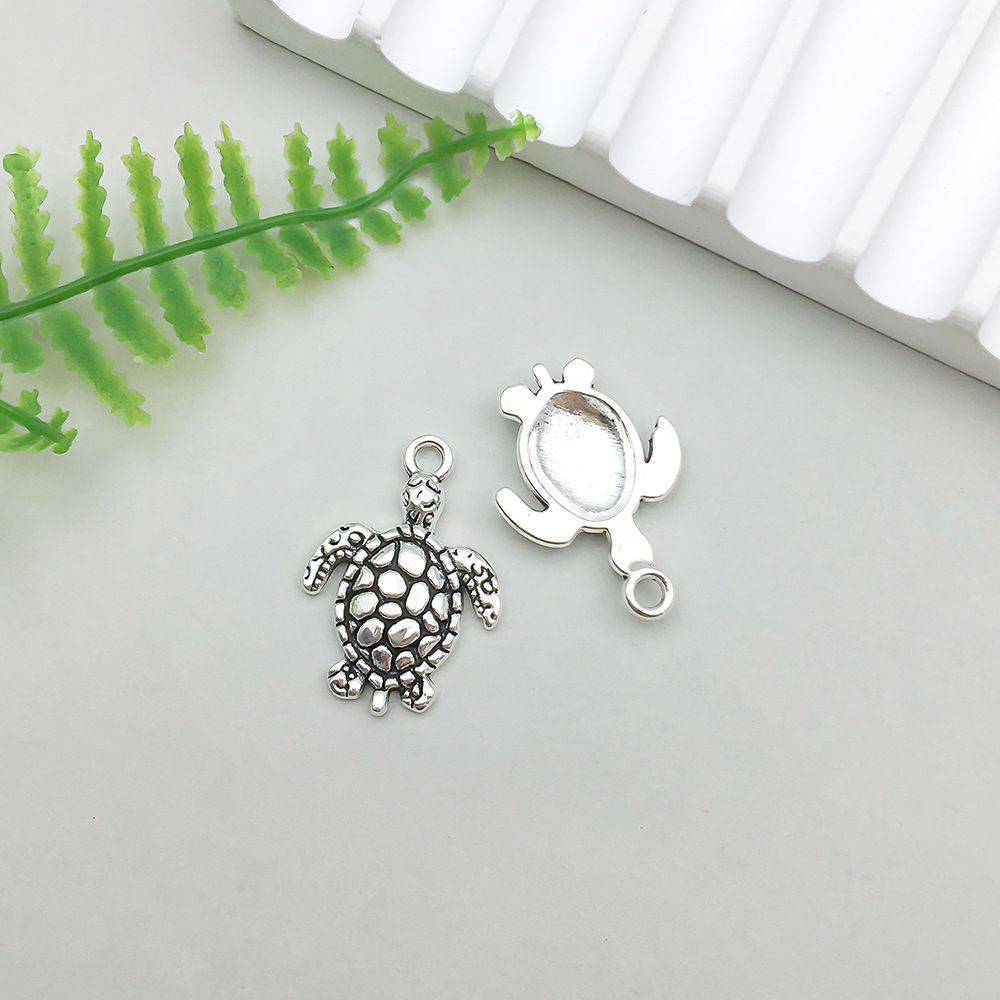 3:1 ancient silver ocean turtle 15*23mm-1.5g-11264