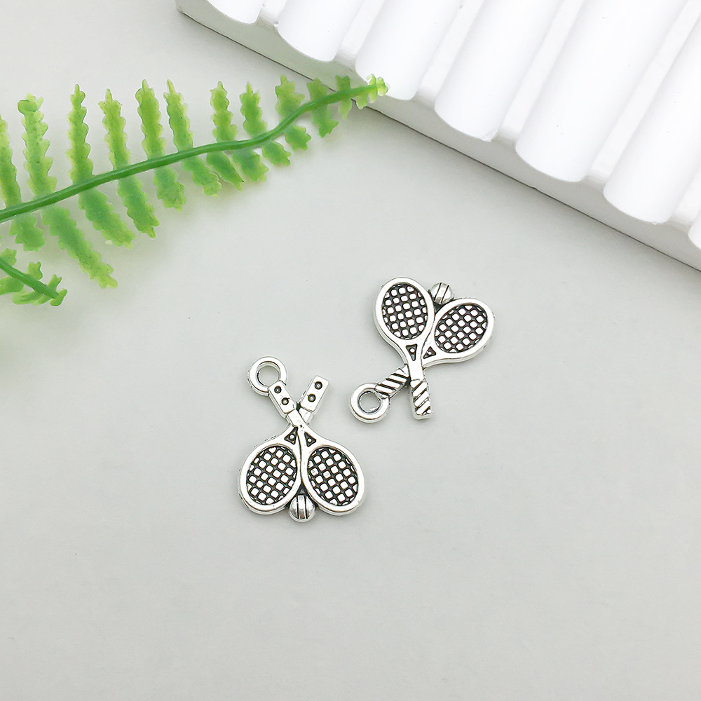 5:1 ancient silver tennis racket 14*19mm-1.4g-11287