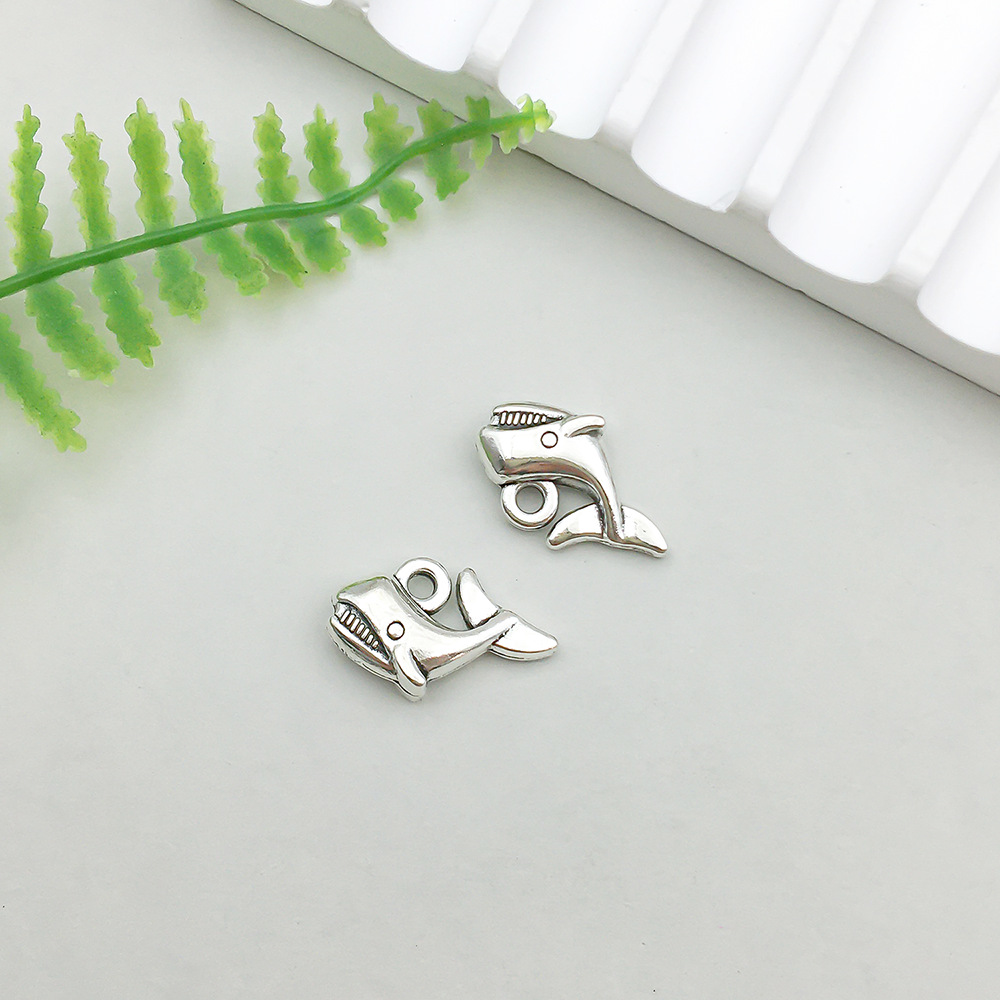 6:1 ancient silver ocean whale 15*13mm-1.2g-11293